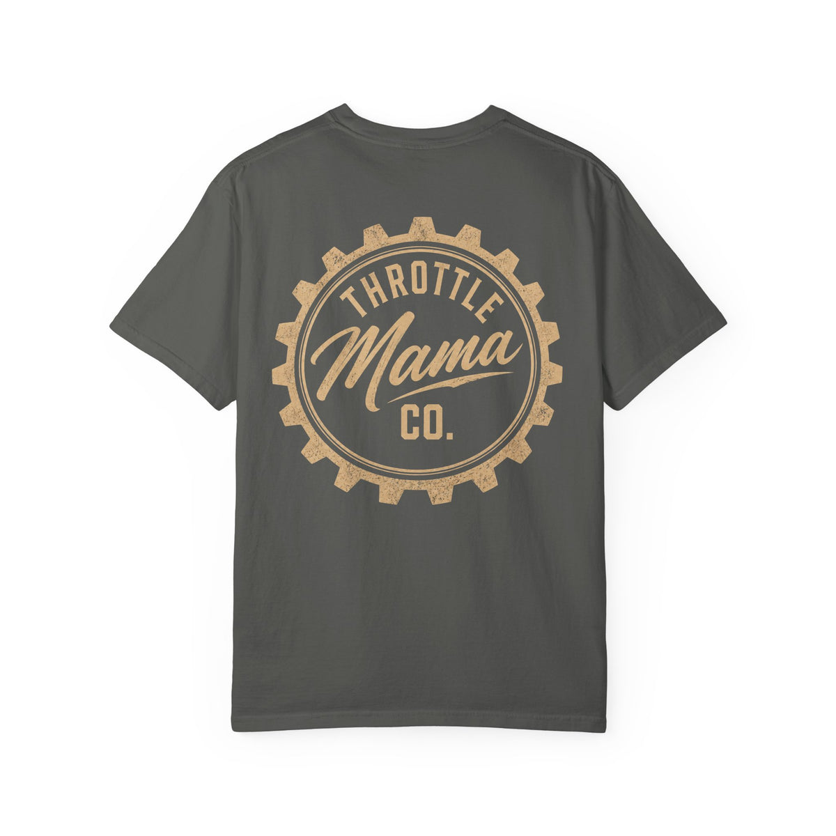 Throttle Mama & Daddy Sprocket Tee | Vintage Moto Graphic Shirt | Garment-Dyed Dirt Bike Tee