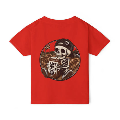 Race Fuel Skull Toddler Dirt Bike Shirt | Chocolate Milk Skull Moto Tee | Throttle Tots Motocross Shirt