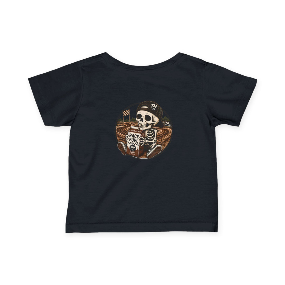 Race Fuel Skull Dirt Bike Shirt | Chocolate Milk Skull Moto Tee | Throttle Mini's Motocross Shirt
