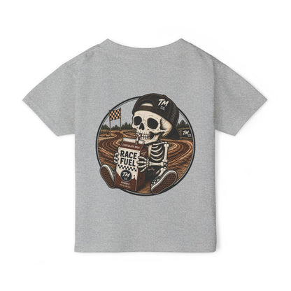 Race Fuel Skull Toddler Dirt Bike Shirt | Chocolate Milk Skull Moto Tee | Throttle Tots Motocross Shirt