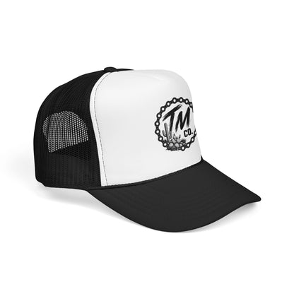 Throttle Mama Co. Desert Chain Trucker Hat | Black & White Moto Snapback