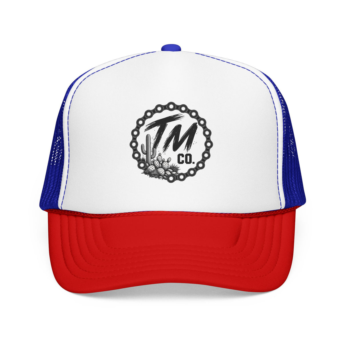 Throttle Mama Co. Desert Chain Trucker Hat | Black & White Moto Snapback