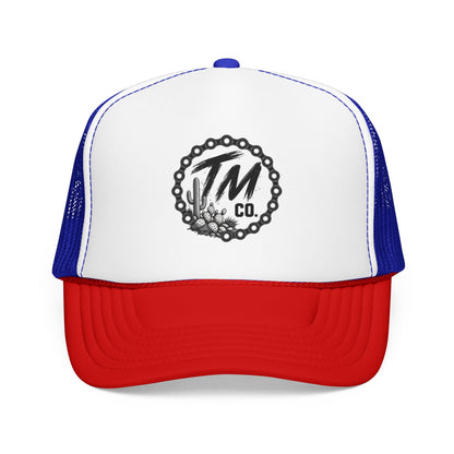Throttle Mama Co. Desert Chain Trucker Hat | Black & White Moto Snapback