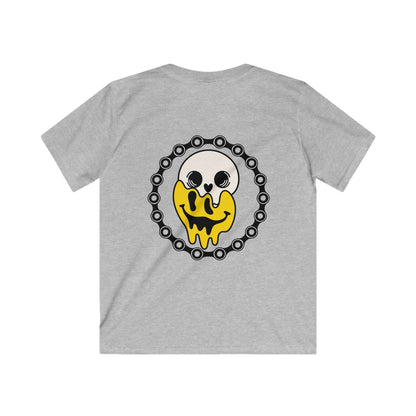 Throttle Kids Meltdown Tee | Youth Dirt Bike Shirt | Skull Smiley Moto Graphic Tee