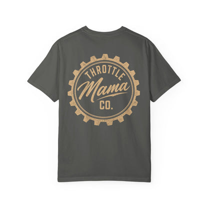 Throttle Mama & Daddy Sprocket Tee | Vintage Moto Graphic Shirt | Garment-Dyed Dirt Bike Tee