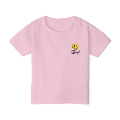 Throttle Tots Meltdown Tee | Toddler Dirt Bike Shirt | Skull Smiley Moto Graphic Tee