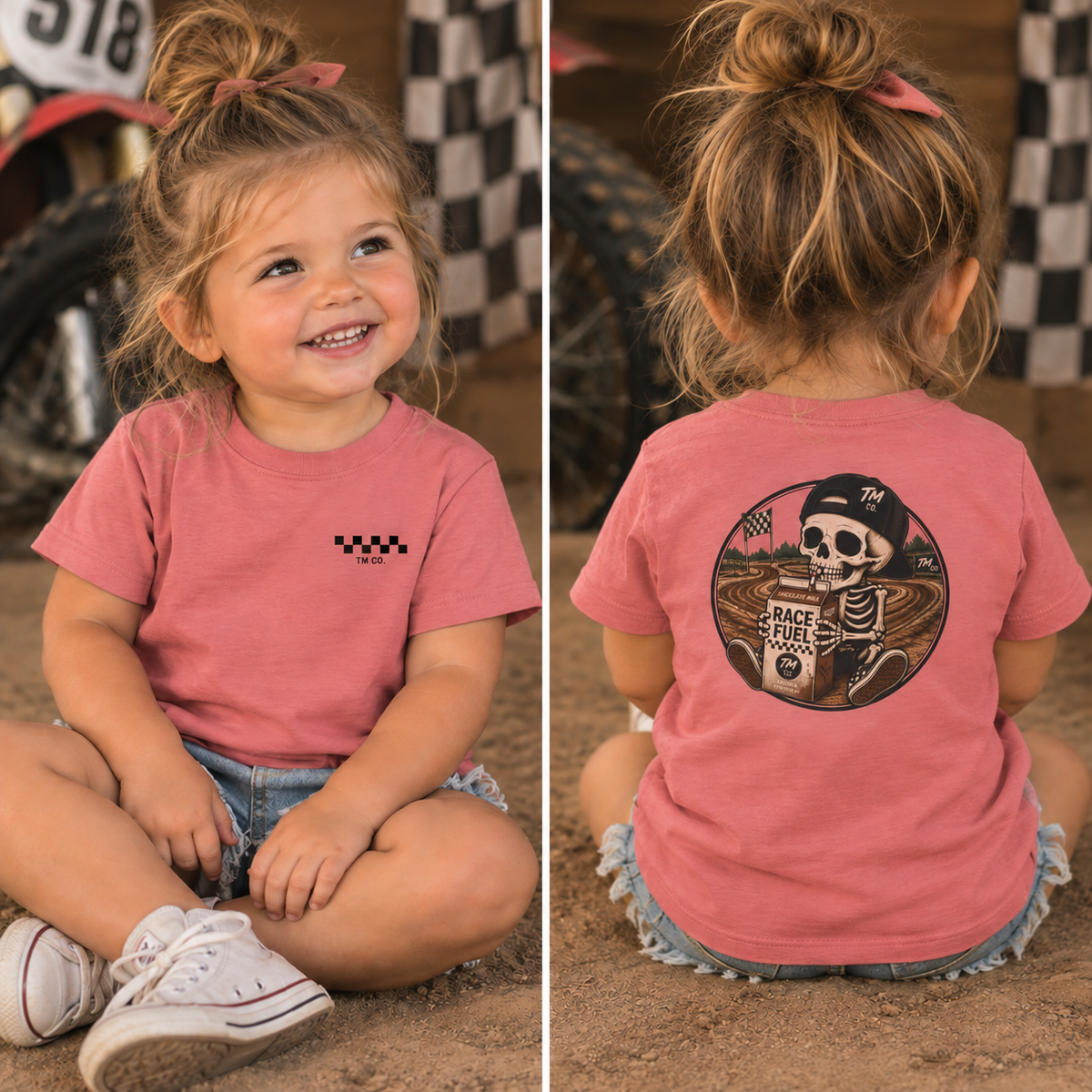 Race Fuel Skull Dirt Bike Shirt | Chocolate Milk Skull Moto Tee | Throttle Mini's Motocross Shirt