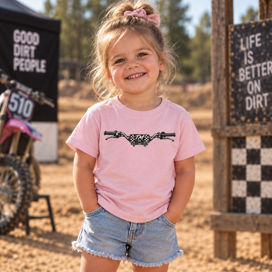 Throttle Tots Toddler Dirt Bike Shirt | Minimalist Moto Handlebars Tee | Motocross Kids Shirt