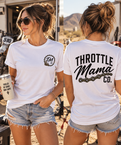 Throttle Mama + Daddy Desert Chain Tee | Vintage Moto Graphic Shirt | Dirt Bike Parent Tee