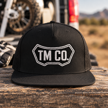Throttle Mama Co. TM Co. Moto Plate Trucker Hat | Throttle Lids Snapback Flat