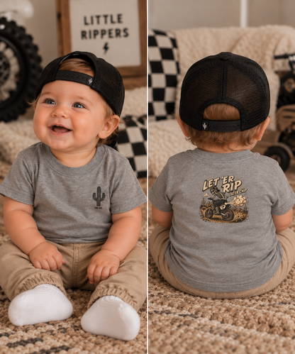 Let ’Er Rip, Tater Chip Tee | Throttle Minis Infant Motocross Shirt | Baby Moto Tee