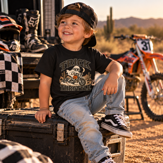 Trick or Throttle Tee | Throttle Tots | Toddler Halloween Moto Shirt