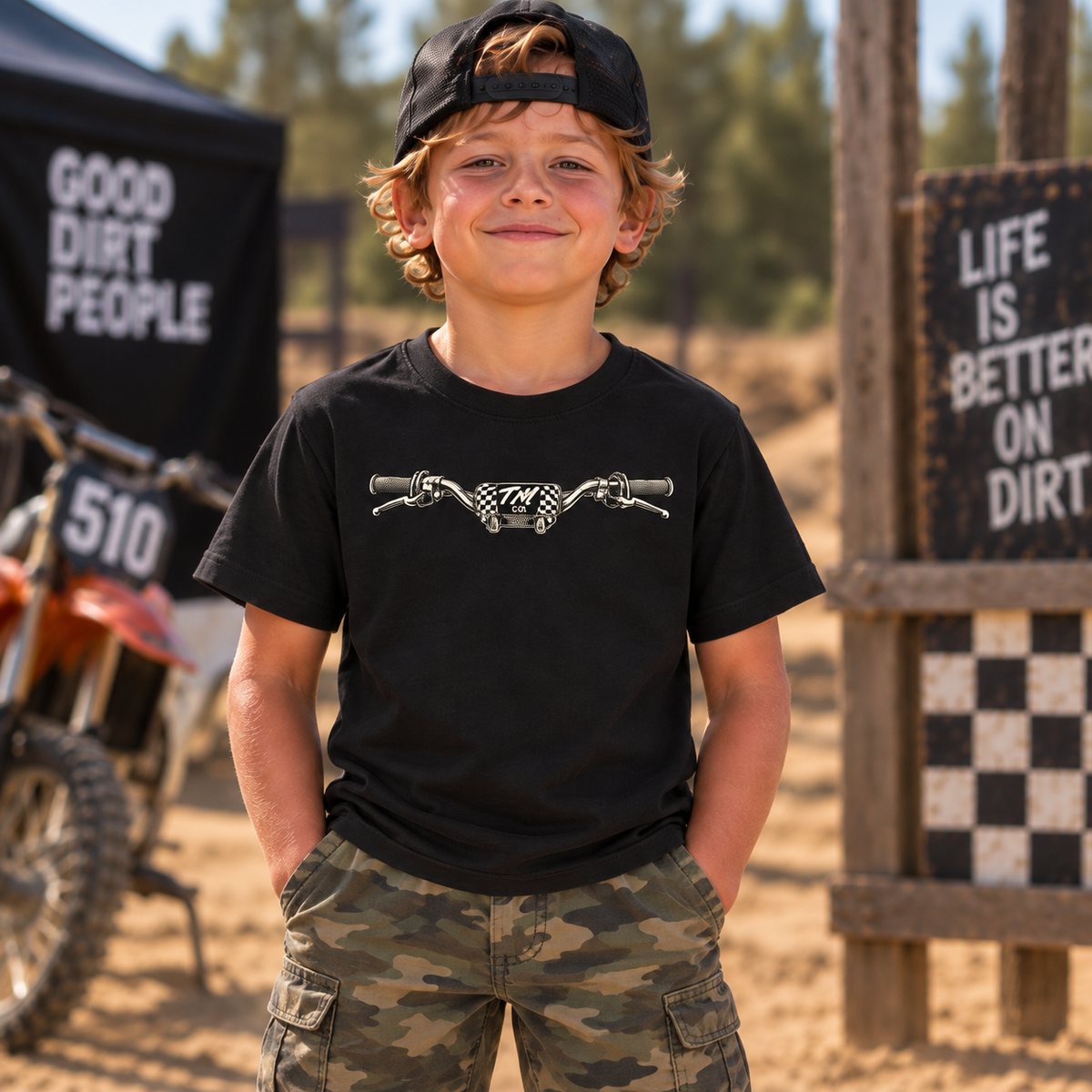 Handlebar Tee | Throttle Kids Youth Dirt Bike Shirt | Minimal Moto Tee