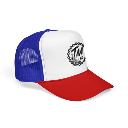Throttle Mama Co. Desert Chain Trucker Hat | Black & White Moto Snapback