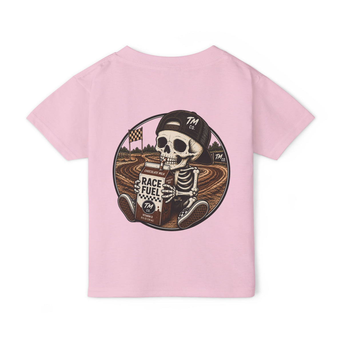 Race Fuel Skull Toddler Dirt Bike Shirt | Chocolate Milk Skull Moto Tee | Throttle Tots Motocross Shirt