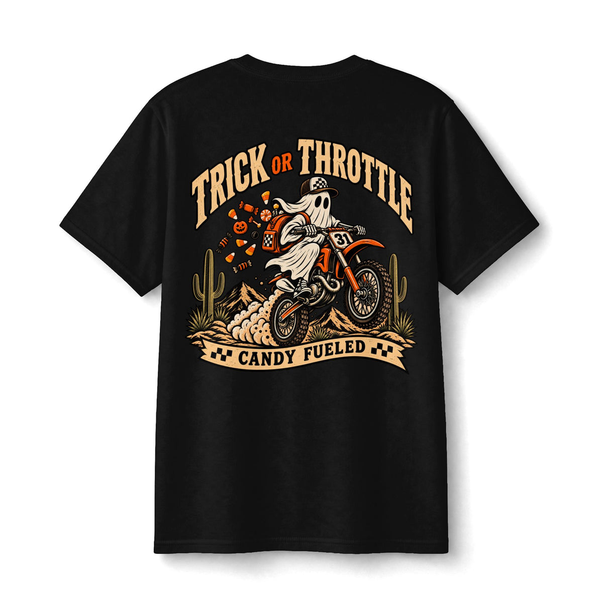 Trick or Throttle | Throttle Kids | Youth Halloween Dirt Bike Shirt