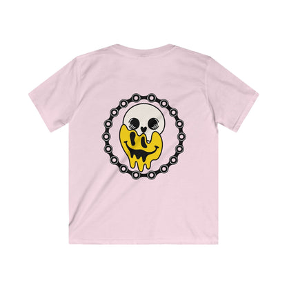 Throttle Kids Meltdown Tee | Youth Dirt Bike Shirt | Skull Smiley Moto Graphic Tee