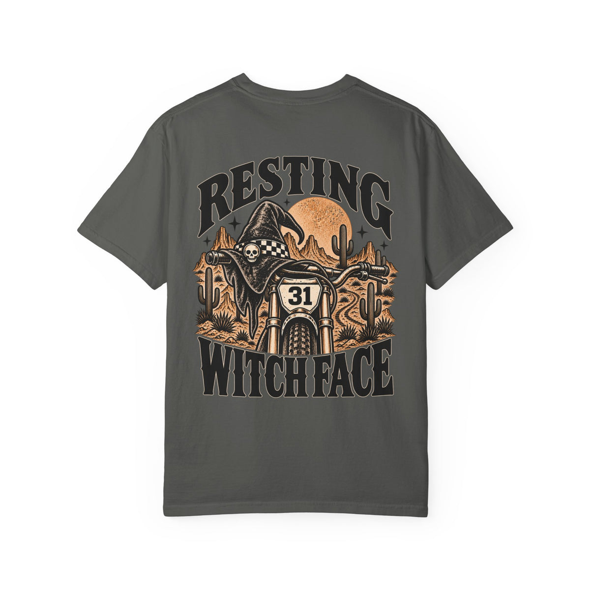 Resting Witch Face Tee | Throttle Mama | Women’s Vintage Halloween Moto Shirt