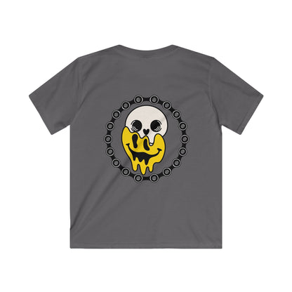 Throttle Kids Meltdown Tee | Youth Dirt Bike Shirt | Skull Smiley Moto Graphic Tee